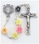 8mm  Bead Multi Color Floral Shape Bead Rosary
