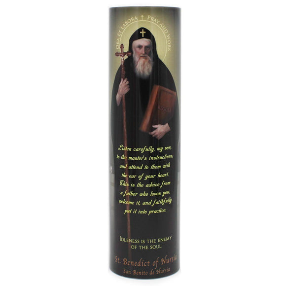 St Benedict LED Flameless Devotional Candle