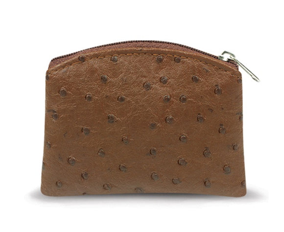 Brown Ostrich Skin Pattern Rosary Pouch-DIS