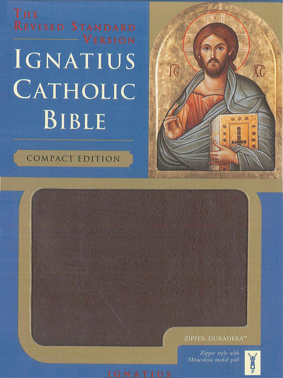 RSC Ignatius Bible Compact Burgundy Leather With Zipper Close