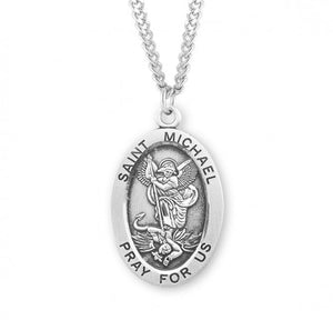 St Michael SS Xtra Large Oval Necklace
