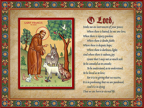 Prayer of St Francis Icon Inspirational Plaque
