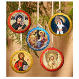 Russian Icon Round Christmas Ornament