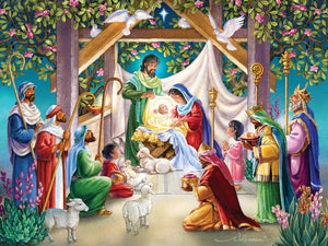 Magi At The Manger 550 Piece Jigsaw Puzzle