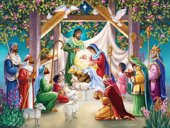 Magi At The Manger 550 Piece Jigsaw Puzzle